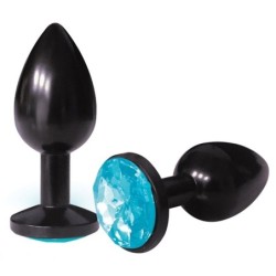 The 9's The Silver Starter Bejeweled Anodized Plug-Aqua